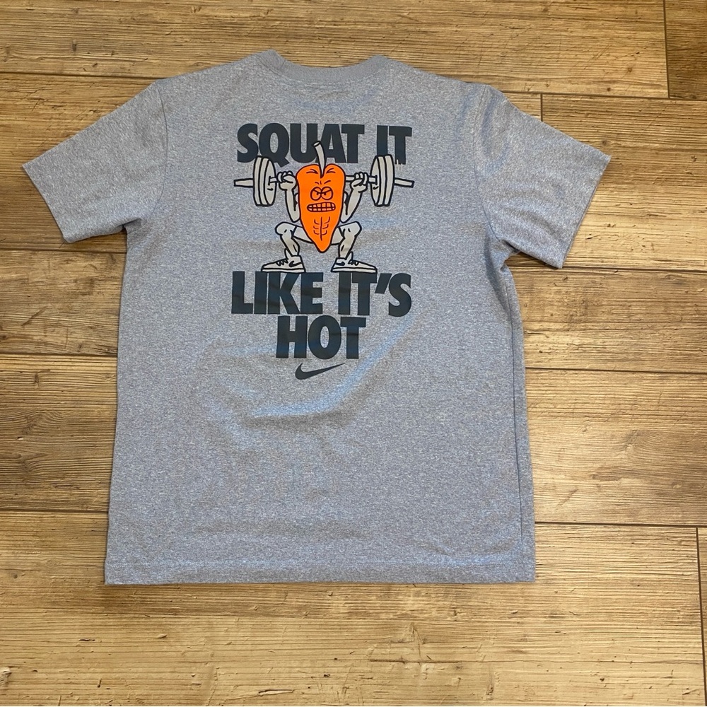 Nike Squat It Like It's Hot 
Gray Dri-FIT Tee 
men's small